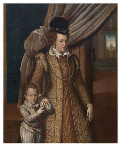 Portrait of Joanna of Austria with her son Philip by Giovanni Bizzelli