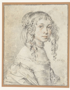 Portret van een onbekend meisje by Jan de Bray