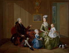 Portretgroep van een juweliersfamilie by Louis François Gerard van der Puyl