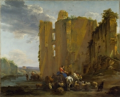Ruins of Brederode Castle from the south, in an imaginary setting