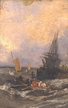 Shipping by a Breakwater by J. M. W. Turner