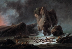 Shipwreck Survivors reaching the Coast by Jean-Baptiste Pillement