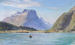 Steam ship at Åndalsnes, Norwegen. by Vilhelm Arnesen