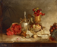 Still Life of Fruit and Urn by T. C. Steele