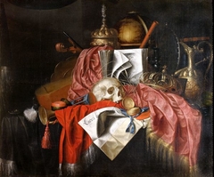 Still life with a skull. by Franciscus Gijsbrechts