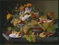 Still-life with Fruit and Flowers by Severin Roesen