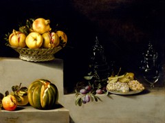 Still Life with Fruit and Glassware by Juan van der Hamen