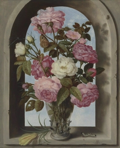 Still Life with Roses in a Glass Vase by Ambrosius Bosschaert