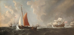 Storm: An English Galliot Beating to Windward in a Gale by Willem van de Velde the Younger