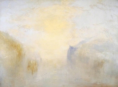 Sunrise, with a Boat between Headlands by J. M. W. Turner