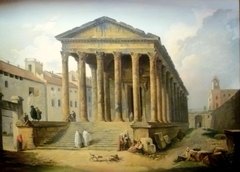 Temple of Augustus in Nîmes by Hubert Robert