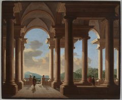 Terrace with a Colonnade by Daniël de Blieck