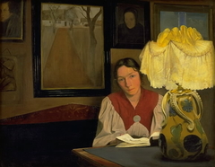 The Artist's Wife by Lamplight