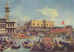 The Bucintoro Returning to the Molo on Ascension Day by Canaletto