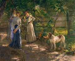 The Daughters of the Artist in the Garden by Fritz von Uhde