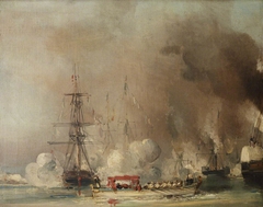 The Departure from Tréport of Queen Victoria, 7 September 1843 by Eugène Isabey