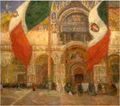 The Flags, Saint Mark's, Venice - Fete Day by Eugène Lawrence Vail