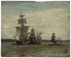 The frigates by Félix Ziem