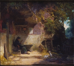 The Hermit in front of His Retreat by Carl Spitzweg