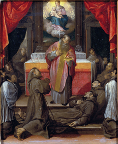 The Last Communion of Saint Franci by Ascribed to Agostino Carracci