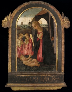 The Virgin Adoring the Child with Two Angels by Bernardo di Stefano Rosselli