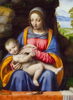 The Virgin and Child in a Landscape by Bernardino Luini