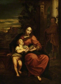 The Virgin teaching the infant Christ to read