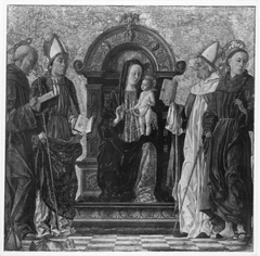 Thronende Madonna mit vier Heiligen by Anonymous