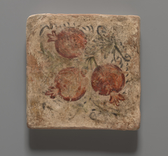 Tile with Three Pomegranates, Yale University Art Gallery, inv. 1933.278 by Anonymous