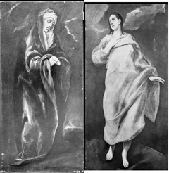 Two fragments after the Crucifixion with the Virgin Mary and Saint John the Evangelist by El Greco