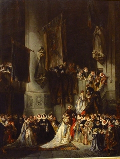 Une cérémonie dans l'église de Delft by Eugène Isabey
