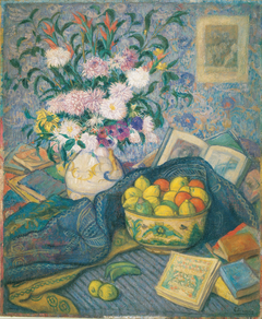 Vase with Bananas, Lemons and Books by Juan de Echevarría