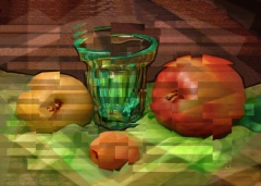 Vaso, Manzanas y Albaricoque by Chema Galycía