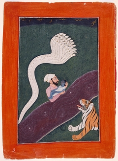Vasudeva carries the Infant Krishna across the Yamuna River