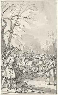 Veldslag met krijgsgevangenen by Jacobus Buys