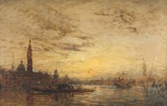 Venise, la Giudecca au crépuscule by Félix Ziem