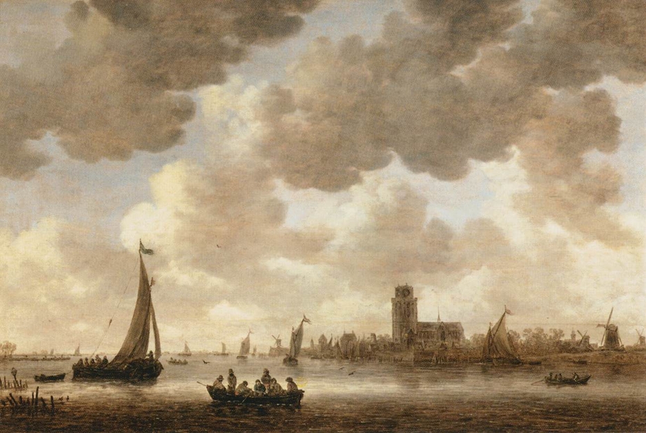 View of Dordrecht downstream from the Grote Kerk