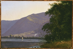 View of Lake Nemi by Antoine-Félix Boisselier