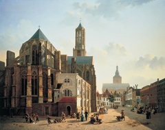 View of the choir and tower of Utrecht Cathedral by Jan Hendrik Verheijen