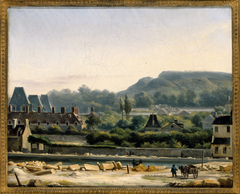 Vue de L'hôpital Saint-Louis et des Buttes-Chaumont by Hippolyte-Benjamin Adam