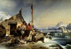 Wintering of a team of Dutch sailors on the eastern coast of Novaya Zemlya by Eugène Le Poittevin
