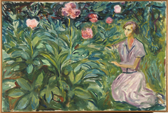 Woman with Peonies by Edvard Munch