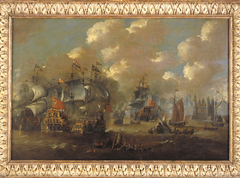 Zeeslag in de Sont, 8 november 1658 by Peter van de Velde